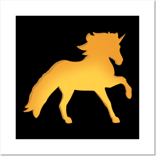 Galloping Unicorn Silhouette Posters and Art